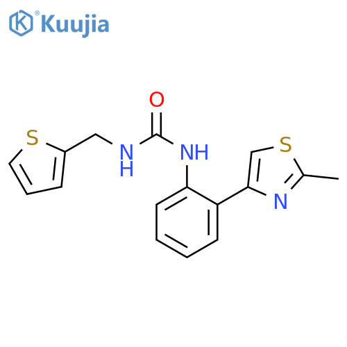 1-[2-(2-methyl-1,3-thiazol-4-yl)phenyl]-3-(thiophen-2-ylmethyl)urea structure