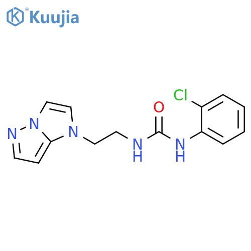 1-(2-chlorophenyl)-3-(2-{1H-pyrazolo[1,5-a]imidazol-1-yl}ethyl)urea structure