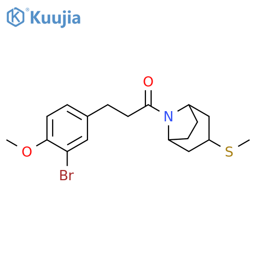 3-(3-bromo-4-methoxyphenyl)-1-[3-(methylsulfanyl)-8-azabicyclo[3.2.1]octan-8-yl]propan-1-one structure