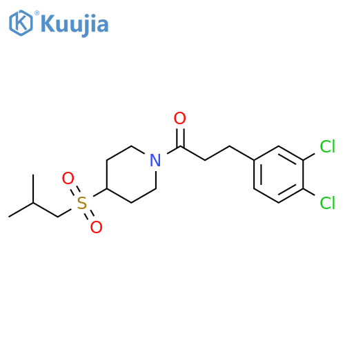3-(3,4-dichlorophenyl)-1-[4-(2-methylpropanesulfonyl)piperidin-1-yl]propan-1-one structure