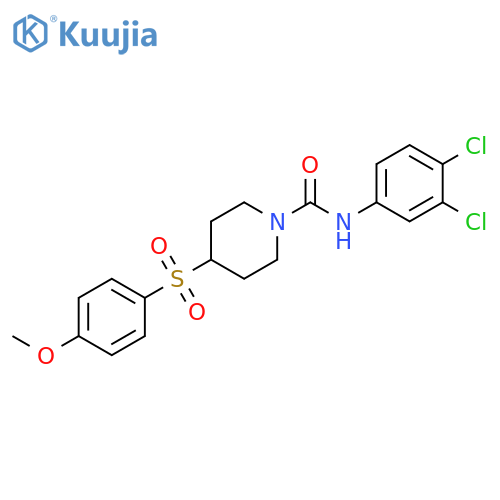 N-(3,4-dichlorophenyl)-4-(4-methoxybenzenesulfonyl)piperidine-1-carboxamide structure