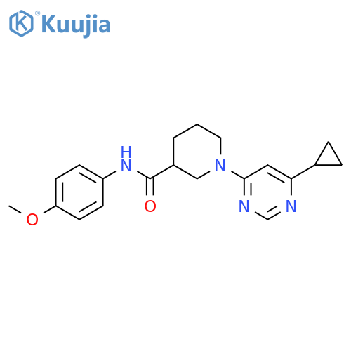 1-(6-cyclopropylpyrimidin-4-yl)-N-(4-methoxyphenyl)piperidine-3-carboxamide structure