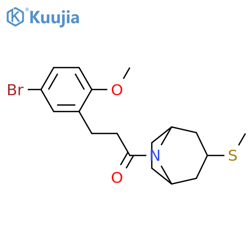 3-(5-bromo-2-methoxyphenyl)-1-[3-(methylsulfanyl)-8-azabicyclo[3.2.1]octan-8-yl]propan-1-one structure
