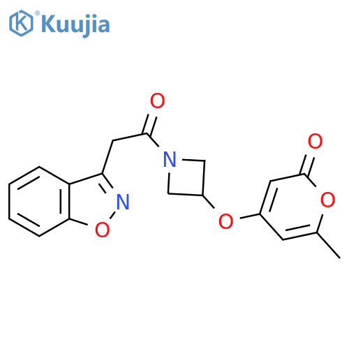 4-[[1-[2-(1,2-Benzisoxazol-3-yl)acetyl]-3-azetidinyl]oxy]-6-methyl-2H-pyran-2-one structure