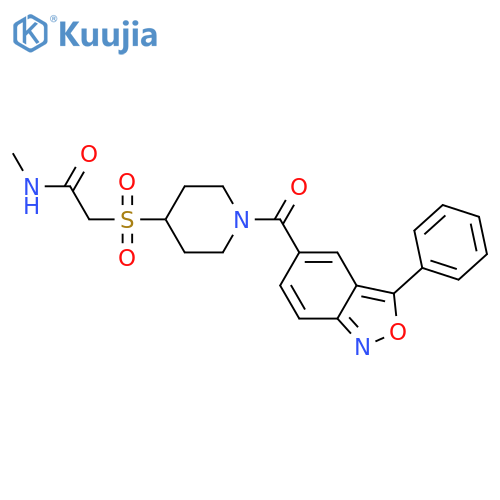 N-methyl-2-{[1-(3-phenyl-2,1-benzoxazole-5-carbonyl)piperidin-4-yl]sulfonyl}acetamide structure