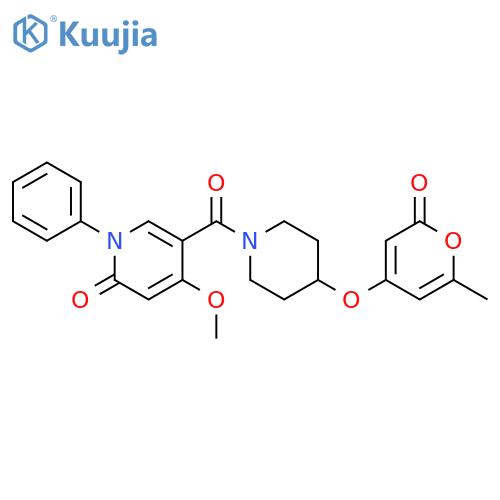 4-Methoxy-5-[[4-[(6-methyl-2-oxo-2H-pyran-4-yl)oxy]-1-piperidinyl]carbonyl]-1-phenyl-2(1H)-pyridinone structure