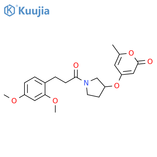 4-[1-[3-(2,4-dimethoxyphenyl)propanoyl]pyrrolidin-3-yl]oxy-6-methylpyran-2-one structure