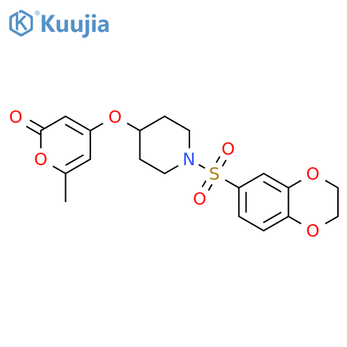 4-[[1-[(2,3-Dihydro-1,4-benzodioxin-6-yl)sulfonyl]-4-piperidinyl]oxy]-6-methyl-2H-pyran-2-one structure