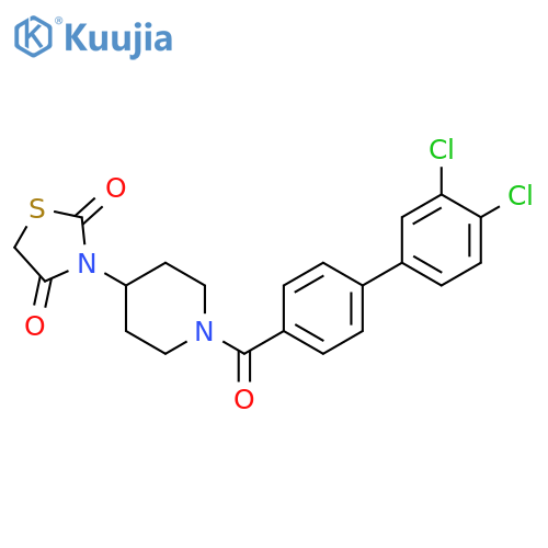 3-[1-[4-(3,4-dichlorophenyl)benzoyl]piperidin-4-yl]-1,3-thiazolidine-2,4-dione structure