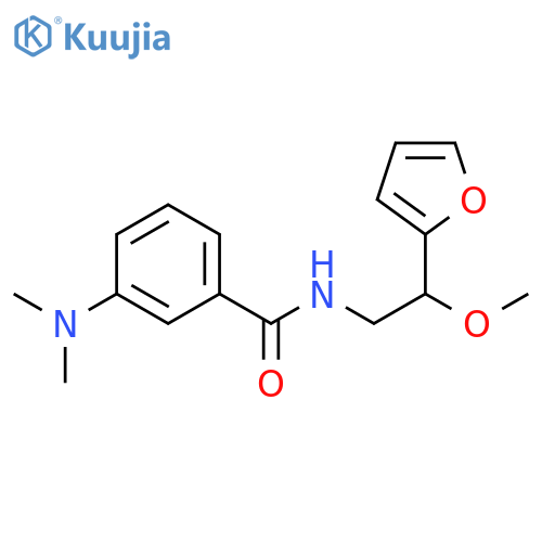 3-(dimethylamino)-N-[2-(furan-2-yl)-2-methoxyethyl]benzamide structure