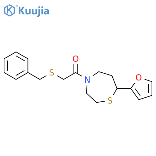 2-(benzylsulfanyl)-1-[7-(furan-2-yl)-1,4-thiazepan-4-yl]ethan-1-one structure
