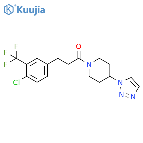 3-[4-Chloro-3-(trifluoromethyl)phenyl]-1-[4-(1H-1,2,3-triazol-1-yl)-1-piperidinyl]-1-propanone structure