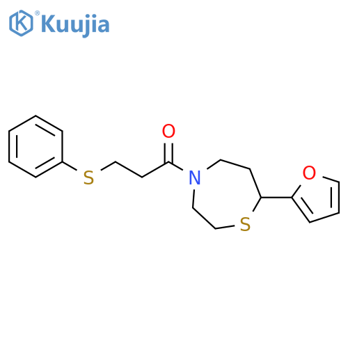 1-[7-(furan-2-yl)-1,4-thiazepan-4-yl]-3-(phenylsulfanyl)propan-1-one structure