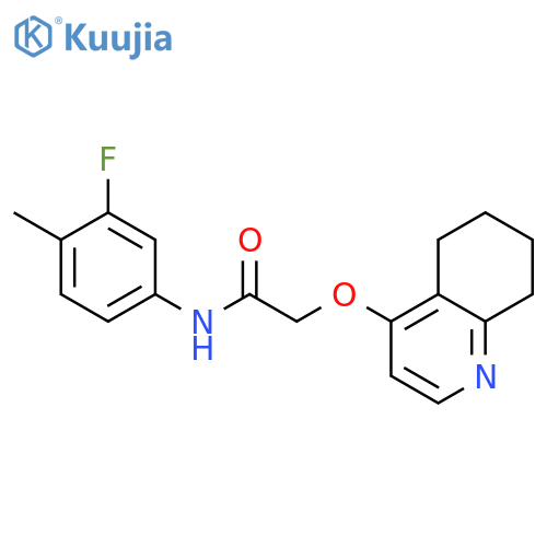 N-(3-fluoro-4-methylphenyl)-2-(5,6,7,8-tetrahydroquinolin-4-yloxy)acetamide structure