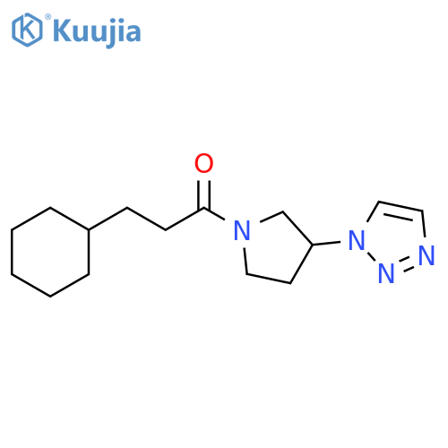 3-Cyclohexyl-1-[3-(1H-1,2,3-triazol-1-yl)-1-pyrrolidinyl]-1-propanone structure