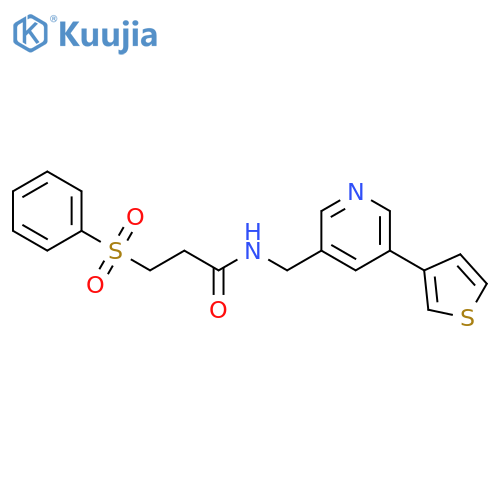 3-(Phenylsulfonyl)-N-[[5-(3-thienyl)-3-pyridinyl]methyl]propanamide structure