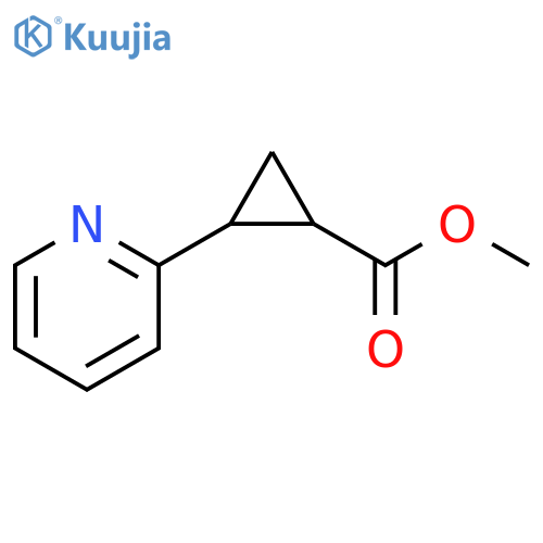 Cyclopropanecarboxylic acid, 2-(2-pyridinyl)-, methyl ester structure