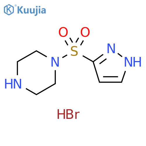 Piperazine, 1-(1H-pyrazol-3-ylsulfonyl)-, hydrobromide (1:1) structure