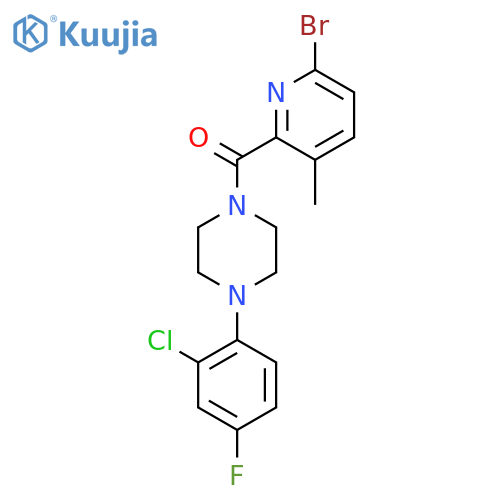 1-(6-Bromo-3-methylpyridine-2-carbonyl)-4-(2-chloro-4-fluorophenyl)piperazine structure