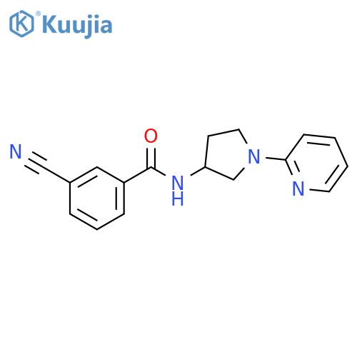 3-Cyano-N-[1-(2-pyridinyl)-3-pyrrolidinyl]benzamide structure