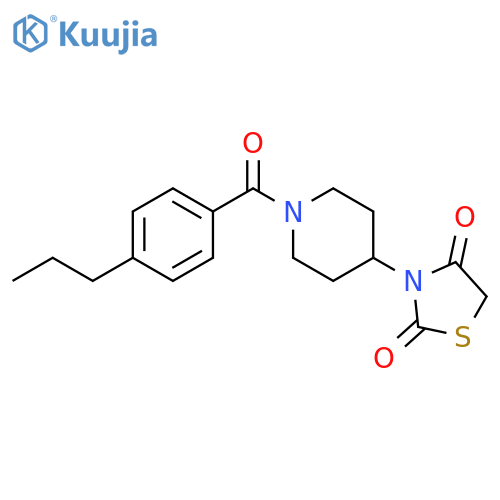 3-[1-(4-propylbenzoyl)piperidin-4-yl]-1,3-thiazolidine-2,4-dione structure