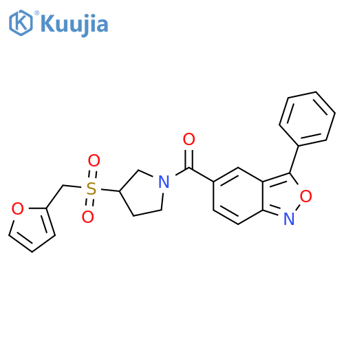 5-{3-[(furan-2-yl)methanesulfonyl]pyrrolidine-1-carbonyl}-3-phenyl-2,1-benzoxazole structure