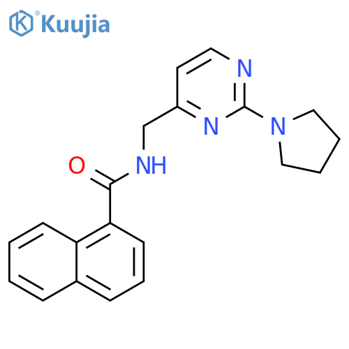 N-{[2-(pyrrolidin-1-yl)pyrimidin-4-yl]methyl}naphthalene-1-carboxamide structure