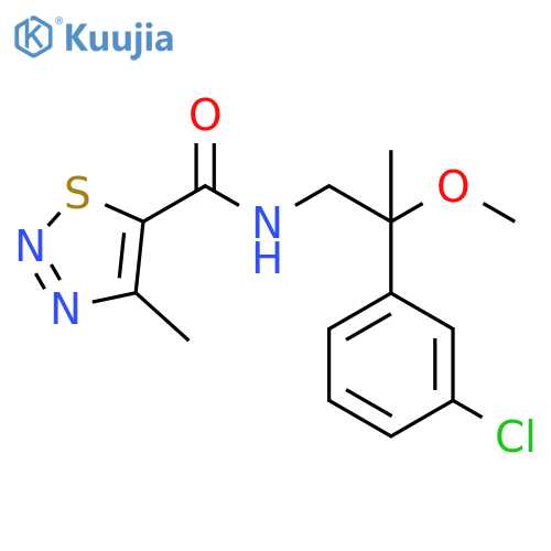 N-[2-(3-Chlorophenyl)-2-methoxypropyl]-4-methyl-1,2,3-thiadiazole-5-carboxamide structure