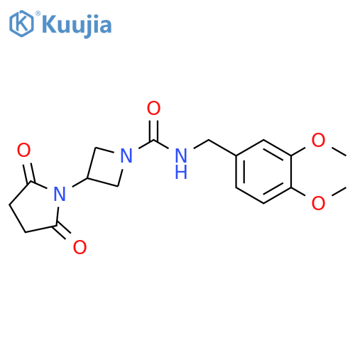 N-[(3,4-dimethoxyphenyl)methyl]-3-(2,5-dioxopyrrolidin-1-yl)azetidine-1-carboxamide structure