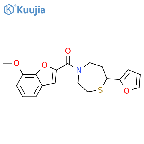 7-(furan-2-yl)-4-(7-methoxy-1-benzofuran-2-carbonyl)-1,4-thiazepane structure