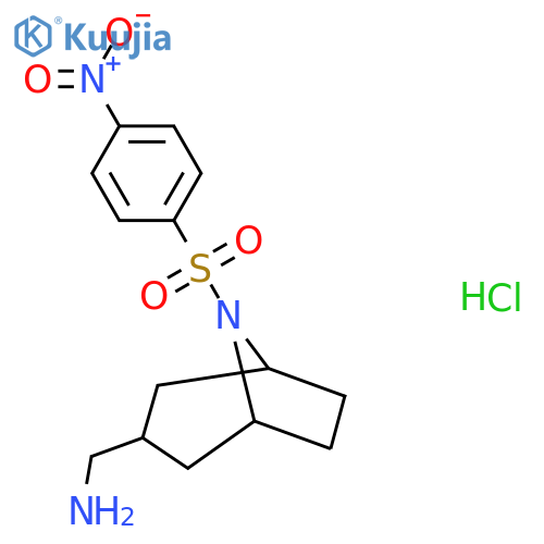 [8-(4-Nitrobenzenesulfonyl)-8-azabicyclo[3.2.1]octan-3-yl]methanamine hydrochloride structure