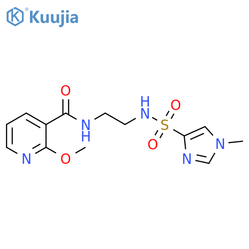 2-methoxy-N-[2-(1-methyl-1H-imidazole-4-sulfonamido)ethyl]pyridine-3-carboxamide structure