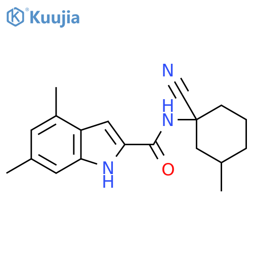 N-(1-cyano-3-methylcyclohexyl)-4,6-dimethyl-1H-indole-2-carboxamide structure