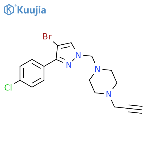 Piperazine, 1-[[4-bromo-3-(4-chlorophenyl)-1H-pyrazol-1-yl]methyl]-4-(2-propyn-1-yl)- structure