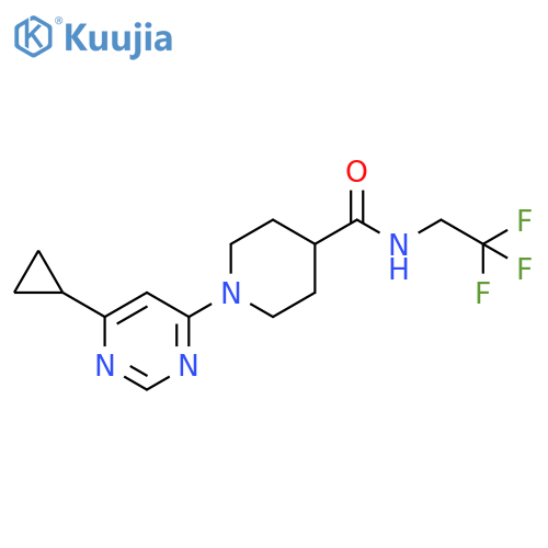 1-(6-cyclopropylpyrimidin-4-yl)-N-(2,2,2-trifluoroethyl)piperidine-4-carboxamide structure