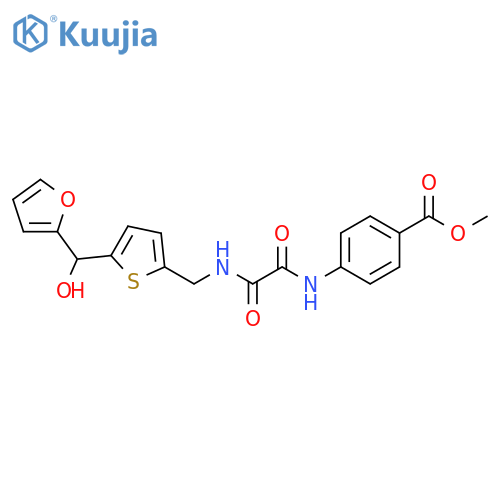 methyl 4-{[({5-[(furan-2-yl)(hydroxy)methyl]thiophen-2-yl}methyl)carbamoyl]formamido}benzoate structure