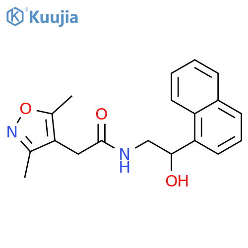 2-(3,5-dimethyl-1,2-oxazol-4-yl)-N-[2-hydroxy-2-(naphthalen-1-yl)ethyl]acetamide structure
