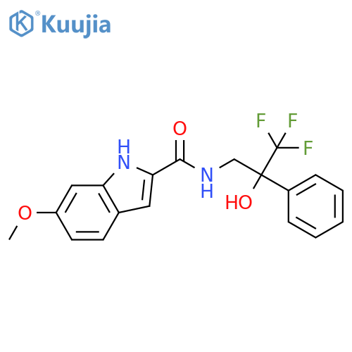 6-Methoxy-N-(3,3,3-trifluoro-2-hydroxy-2-phenylpropyl)-1H-indole-2-carboxamide structure