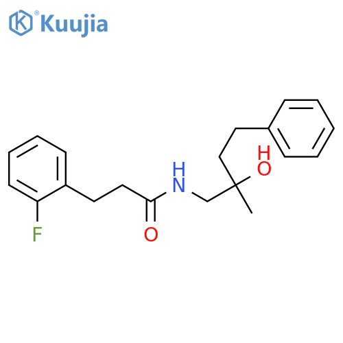 3-(2-fluorophenyl)-N-(2-hydroxy-2-methyl-4-phenylbutyl)propanamide structure