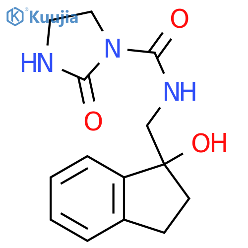 N-[(1-hydroxy-2,3-dihydro-1H-inden-1-yl)methyl]-2-oxoimidazolidine-1-carboxamide structure