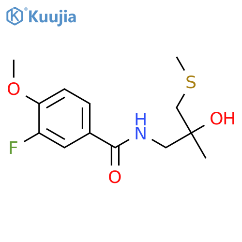 3-fluoro-N-[2-hydroxy-2-methyl-3-(methylsulfanyl)propyl]-4-methoxybenzamide structure