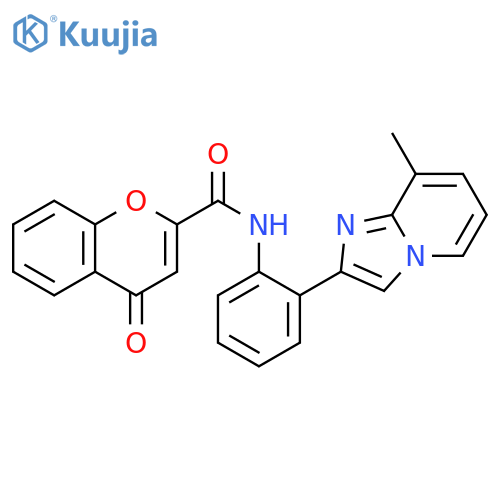 N-[2-(8-methylimidazo[1,2-a]pyridin-2-yl)phenyl]-4-oxochromene-2-carboxamide structure