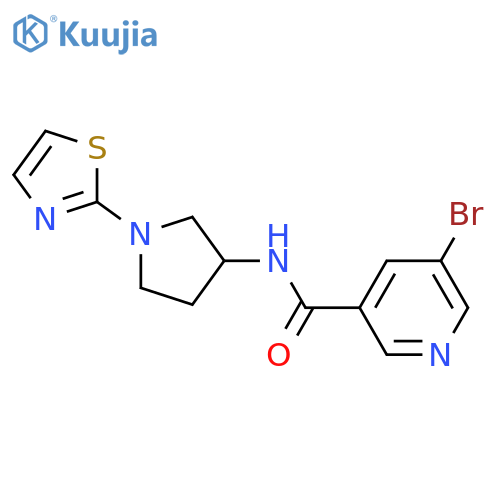 5-bromo-N-[1-(1,3-thiazol-2-yl)pyrrolidin-3-yl]pyridine-3-carboxamide structure