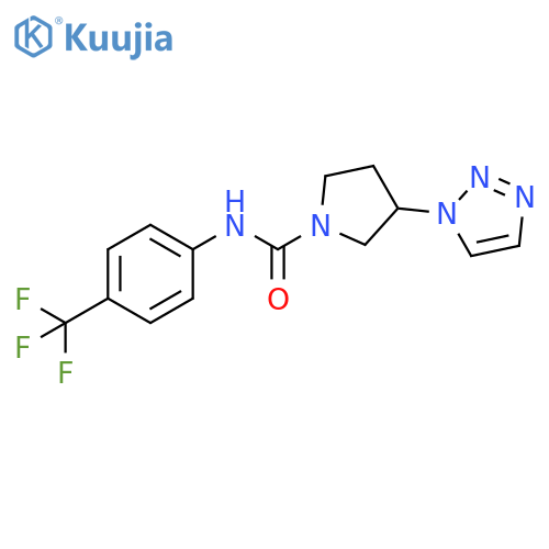 1-Pyrrolidinecarboxamide, 3-(1H-1,2,3-triazol-1-yl)-N-[4-(trifluoromethyl)phenyl]- structure