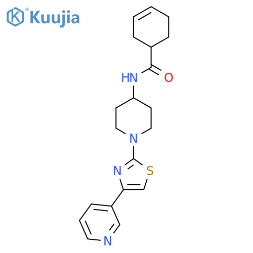 N-(1-(4-(pyridin-3-yl)thiazol-2-yl)piperidin-4-yl)cyclohex-3-enecarboxamide structure