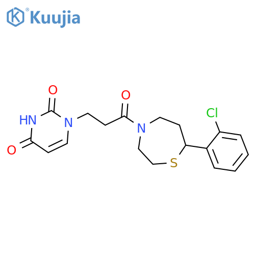 1-{3-[7-(2-chlorophenyl)-1,4-thiazepan-4-yl]-3-oxopropyl}-1,2,3,4-tetrahydropyrimidine-2,4-dione structure
