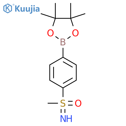 CC1(C)OB(OC1(C)C)C1=CC=C(C=C1)S(C)(=N)=O structure