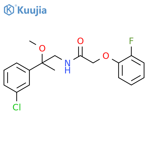 N-[2-(3-chlorophenyl)-2-methoxypropyl]-2-(2-fluorophenoxy)acetamide structure