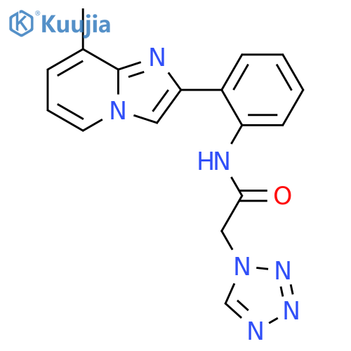 N-[2-(8-Methylimidazo[1,2-a]pyridin-2-yl)phenyl]-1H-tetrazole-1-acetamide structure