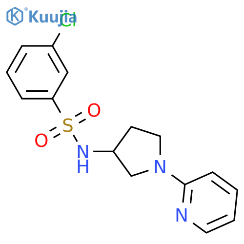 3-chloro-N-(1-pyridin-2-ylpyrrolidin-3-yl)benzenesulfonamide structure
